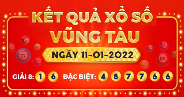 Kết quả xổ số Vũng Tàu ngày 11/1/2022