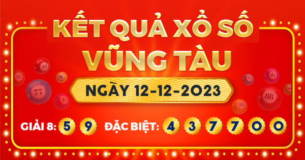 Kết quả xổ số Vũng Tàu ngày 12/12/2023