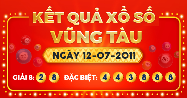 Kết quả xổ số Vũng Tàu ngày 12/7/2011