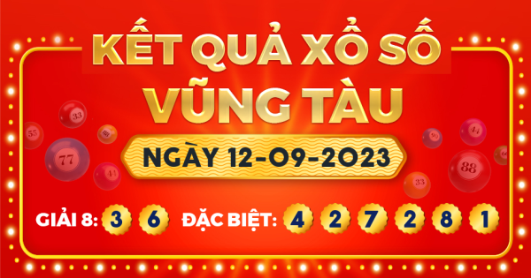 Kết quả xổ số Vũng Tàu ngày 12/9/2023