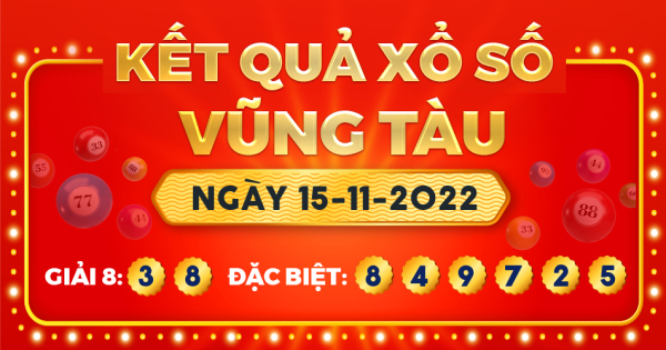 Kết quả xổ số Vũng Tàu ngày 15/11/2022