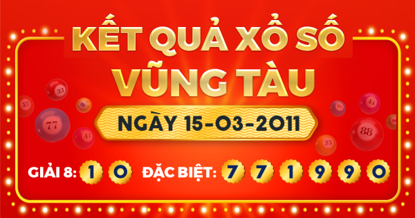 Kết quả xổ số Vũng Tàu ngày 15/3/2011