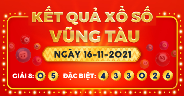 Kết quả xổ số Vũng Tàu ngày 16/11/2021
