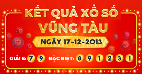 Kết quả xổ số Vũng Tàu ngày 17/12/2013