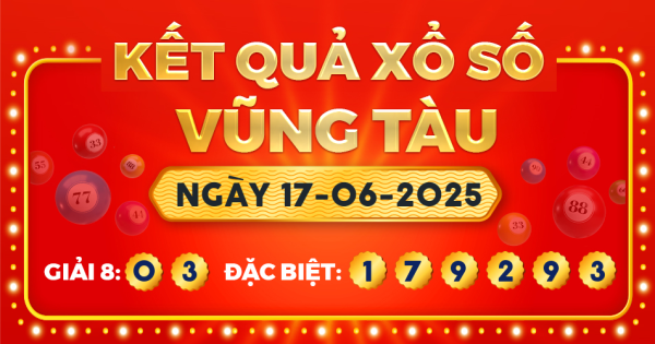 Kết quả xổ số Vũng Tàu ngày 17/6/2025