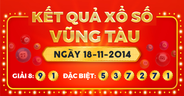 Kết quả xổ số Vũng Tàu ngày 18/11/2014