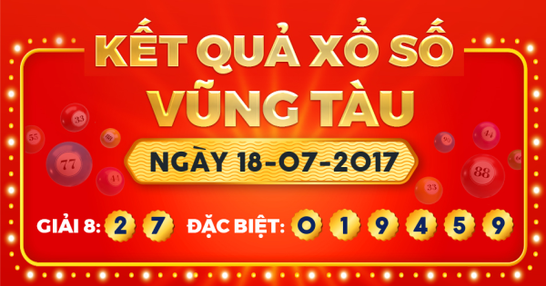 Kết quả xổ số Vũng Tàu ngày 18/7/2017