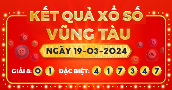 Kết quả xổ số Vũng Tàu ngày 19/3/2024