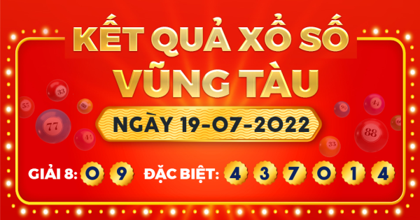 Kết quả xổ số Vũng Tàu ngày 19/7/2022