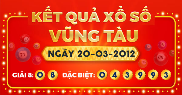 Kết quả xổ số Vũng Tàu ngày 20/3/2012