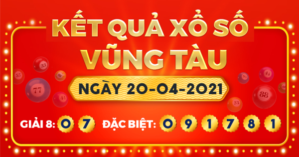 Kết quả xổ số Vũng Tàu ngày 20/4/2021