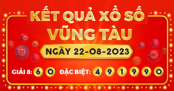 Kết quả xổ số Vũng Tàu ngày 22/8/2023
