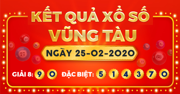 Kết quả xổ số Vũng Tàu ngày 25/2/2020