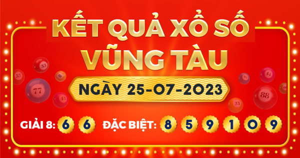 Kết quả xổ số Vũng Tàu ngày 25/7/2023