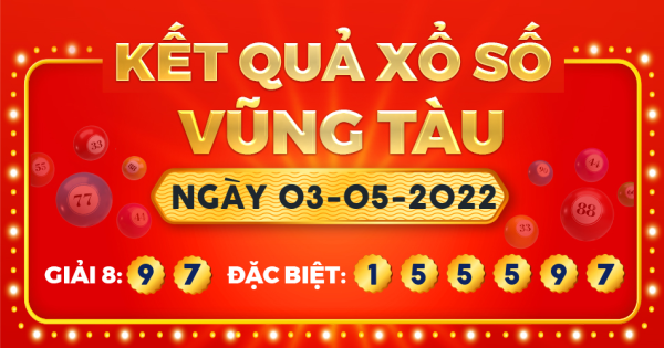 Kết quả xổ số Vũng Tàu ngày 3/5/2022
