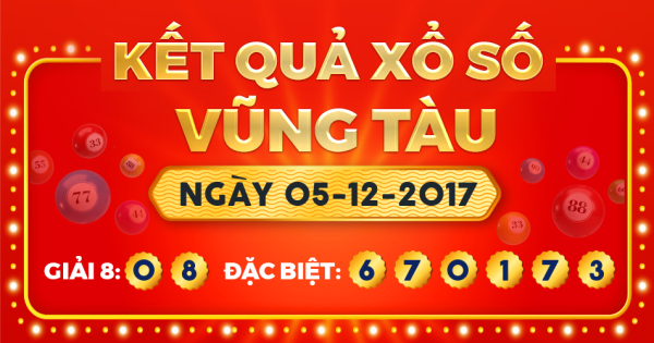 Kết quả xổ số Vũng Tàu ngày 5/12/2017