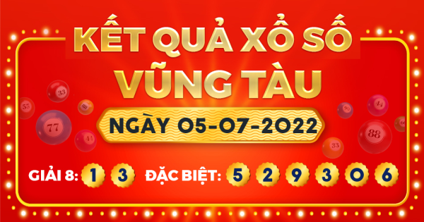 Kết quả xổ số Vũng Tàu ngày 5/7/2022