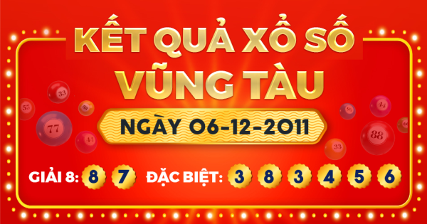 Kết quả xổ số Vũng Tàu ngày 6/12/2011