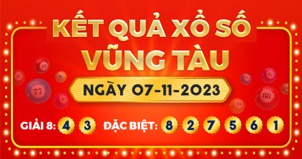 Kết quả xổ số Vũng Tàu ngày 7/11/2023